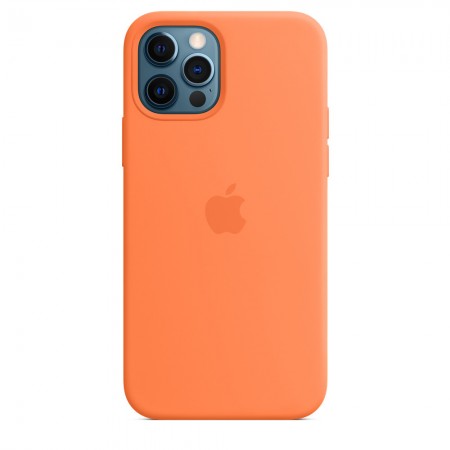 Чехол Silicone case (AAA) full with Magsafe and Animation для Apple iPhone 12 Pro Max (6.7'') Оранжевый (22371)