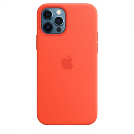Чехол Silicone case (AAA) full with Magsafe and Animation для Apple iPhone 12 Pro Max (6.7'') Оранжевый (22370)