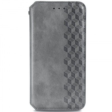 Шкіряний чохол книжка GETMAN Cubic (PU) для Xiaomi Redmi K40 / K40 Pro / K40 Pro+ / Poco F3 / Mi 11i Сірий (47916)