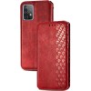 Кожаный чехол книжка GETMAN Cubic (PU) для Samsung Galaxy A32 4G Красный (18009)