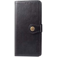 Кожаный чехол книжка GETMAN Gallant (PU) для Xiaomi Redmi Note 10 Черный (18028)