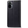 Кожаный чехол книжка GETMAN Gallant (PU) для Xiaomi Redmi Note 10 Черный (18028)