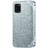 Кожаный чехол книжка GETMAN Mandala (PU) для Samsung Galaxy A31 Серый (19870)