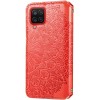 Кожаный чехол книжка GETMAN Mandala (PU) для Samsung Galaxy A12 Червоний (16317)