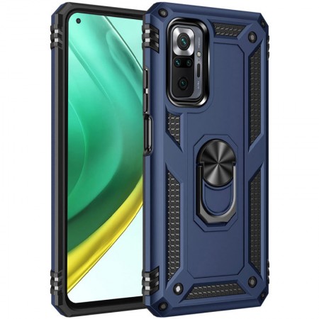 Ударопрочный чехол Serge Ring for Magnet для Xiaomi Redmi Note 10 Pro Синий (19716)