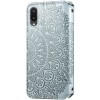 Кожаный чехол книжка GETMAN Mandala (PU) для Samsung Galaxy A02 Серый (16342)