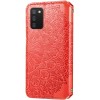 Кожаный чехол книжка GETMAN Mandala (PU) для Samsung Galaxy A02s Красный (16349)