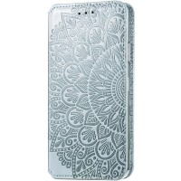 Кожаный чехол книжка GETMAN Mandala (PU) для Samsung Galaxy A02s Сірий (16351)