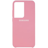 Чехол Silicone Cover (AAA) для Samsung Galaxy S21 Ultra Рожевий (17616)