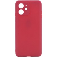 Силиконовый чехол Candy Full Camera для Apple iPhone 12 (6.1'') Красный (17027)
