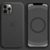 Кожаный чехол Leather Case (AAA) with MagSafe and Animation для Apple iPhone 12 Pro / 12 (6.1'') Черный (17469)
