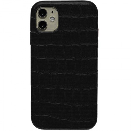 Кожаный чехол Croco Leather для Apple iPhone 11 (6.1'') Черный (16064)