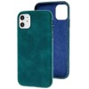 Кожаный чехол Croco Leather для Apple iPhone 11 (6.1'') Зелений (17039)