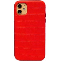 Кожаный чехол Croco Leather для Apple iPhone 11 (6.1'') Красный (16065)
