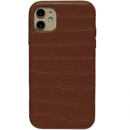Кожаный чехол Croco Leather для Apple iPhone 11 (6.1'') Бежевий (20763)