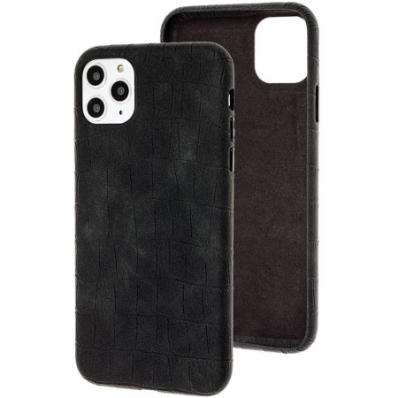 Кожаный чехол Croco Leather для Apple iPhone 11 Pro Max (6.5'') Чорний (16071)
