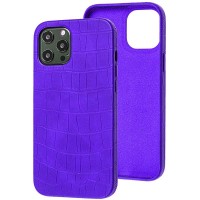 Шкіряний чохол Croco Leather для Apple iPhone 12 Pro Max (6.7'') Пурпурний (32232)