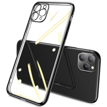 Прозрачный силиконовый чехол с глянцевой окантовкой Full Camera для Apple iPhone 12 Pro Max (6.7'') Черный (17661)