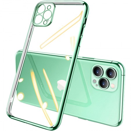 Прозрачный силиконовый чехол с глянцевой окантовкой Full Camera для Apple iPhone 12 Pro Max (6.7'') Зелёный (17656)
