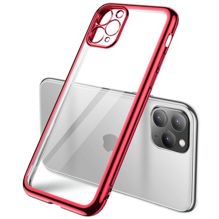 Прозрачный силиконовый чехол с глянцевой окантовкой Full Camera для Apple iPhone 12 Pro Max (6.7'') Красный (17657)