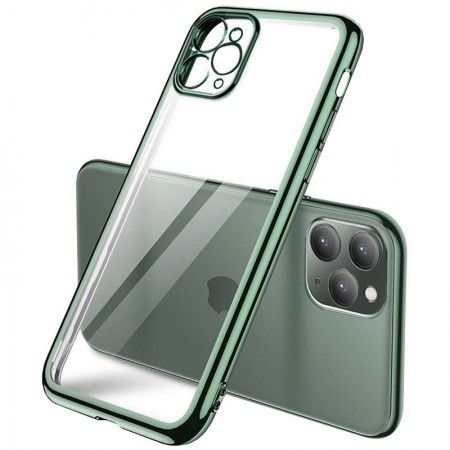 Прозрачный силиконовый чехол с глянцевой окантовкой Full Camera для Apple iPhone 12 Pro (6.1'') Зелёный (17685)