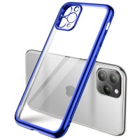 Прозрачный силиконовый чехол с глянцевой окантовкой Full Camera для Apple iPhone 12 Pro (6.1'') Синій (17683)