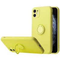 Чехол TPU Candy Ring Full Camera для Apple iPhone 12 (6.1'') Желтый (19935)