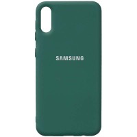 Чехол Silicone Cover Full Protective (AA) для Samsung Galaxy A02 Зелений (18554)