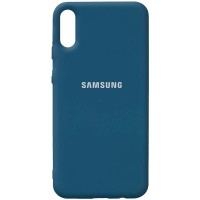 Чехол Silicone Cover Full Protective (AA) для Samsung Galaxy A02 Синій (18559)