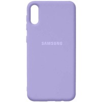 Чехол Silicone Cover Full Protective (AA) для Samsung Galaxy A02 Сиреневый (18560)