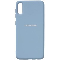 Чехол Silicone Cover Full Protective (AA) для Samsung Galaxy A02 Блакитний (18552)