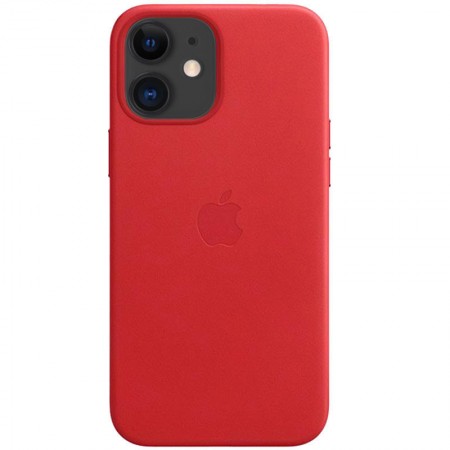 Кожаный чехол Leather Case (AAA) для Apple iPhone 11 (6.1'') Червоний (19971)