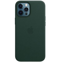 Кожаный чехол Leather Case (AAA) with MagSafe для Apple iPhone 12 Pro Max (6.7'') Зелёный (17700)