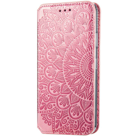 Кожаный чехол книжка GETMAN Mandala (PU) для ZTE Blade V2020 Smart Рожевий (18179)