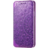 Кожаный чехол книжка GETMAN Mandala (PU) для Samsung Galaxy A52 4G / A52 5G Фіолетовий (18710)