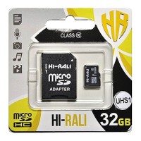 Карта памяти Hi-Rali microSDHC (UHS-1) 32 GB class 10 (с адаптером) Черный (21689)