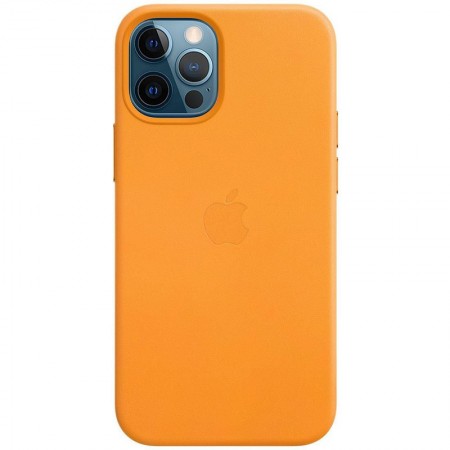 Кожаный чехол Leather Case (AAA) для Apple iPhone 12 Pro Max (6.7'') Желтый (21187)