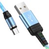Дата кабель Hoco U90 ''Ingenious streamer'' MicroUSB (1m) Блакитний (21055)
