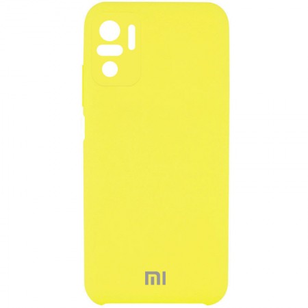 Чехол Silicone Cover Full Camera (AAA) для Xiaomi Redmi Note 10 / Note 10s Желтый (21079)