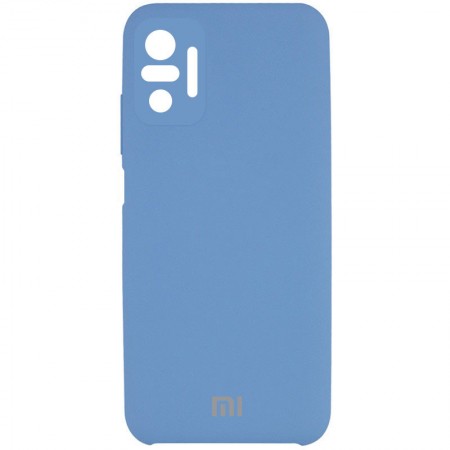 Чехол Silicone Cover Full Camera (AAA) для Xiaomi Redmi Note 10 Pro Синий (21092)