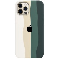 Чехол Silicone case Full Rainbow для Apple iPhone 12 Pro / 12 (6.1'') Білий (22739)