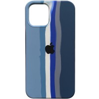 Чехол Silicone case Full Rainbow для Apple iPhone 12 Pro / 12 (6.1'') Блакитний (22742)