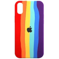 Чехол Silicone case Full Rainbow для Apple iPhone X / XS (5.8'') З малюнком (22748)