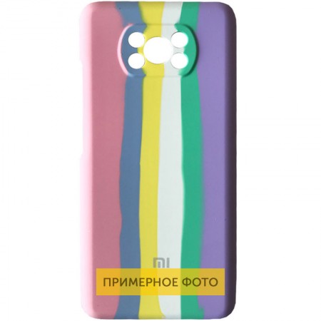 Чехол Silicone Cover Full Rainbow для Xiaomi Redmi Note 10 Pro / 10 Pro Max Рожевий (23561)