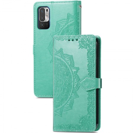 Кожаный чехол (книжка) Art Case с визитницей для Xiaomi Redmi Note 10 5G / Poco M3 Pro Бірюзовий (21837)