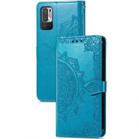 Кожаный чехол (книжка) Art Case с визитницей для Xiaomi Redmi Note 10 5G / Poco M3 Pro Синий (21840)