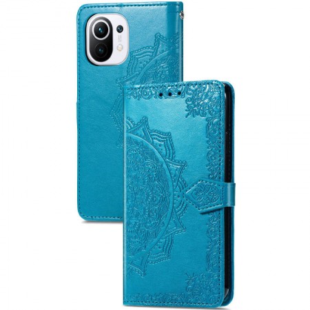Кожаный чехол (книжка) Art Case с визитницей для Xiaomi Mi 11 Lite Синій (21834)