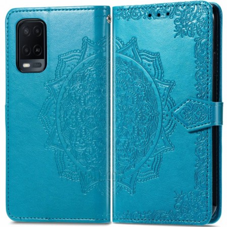 Кожаный чехол (книжка) Art Case с визитницей для Oppo A54 4G Синій (21827)