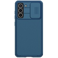 Карбоновая накладка Nillkin Camshield (шторка на камеру) для Samsung Galaxy S21 FE Синій (27798)