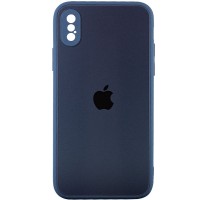 TPU+Glass чехол Matte Candy Full camera для Apple iPhone X / XS (5.8'') Синій (22236)
